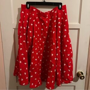 Red White Hearts Magnolia Place Skirt 2XL